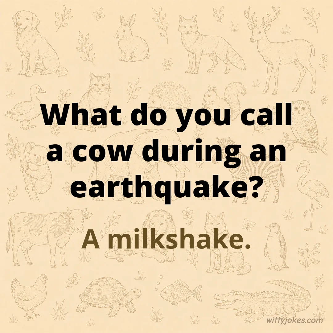 What Do You Call a Cow During an Earthquake? — Animal Jokes joke