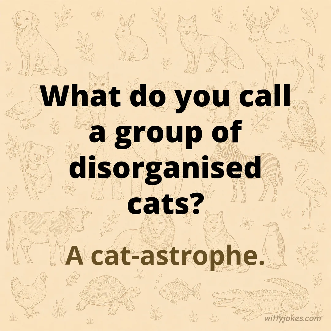 What Do You Call a Group of Disorganised Cats? — Animal Jokes joke