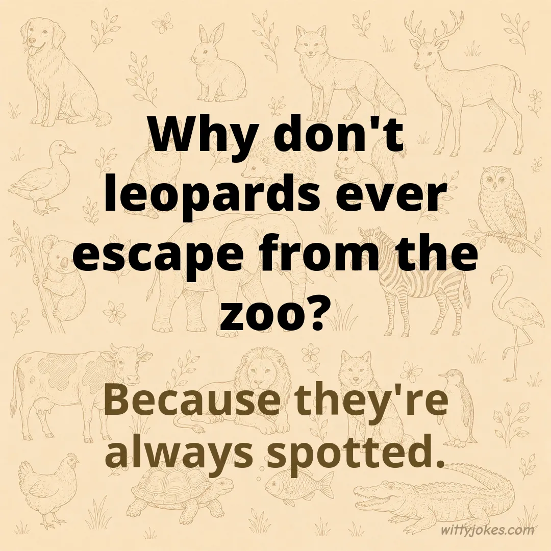 Why Don't Leopards Ever Escape From the Zoo? — Animal Jokes joke