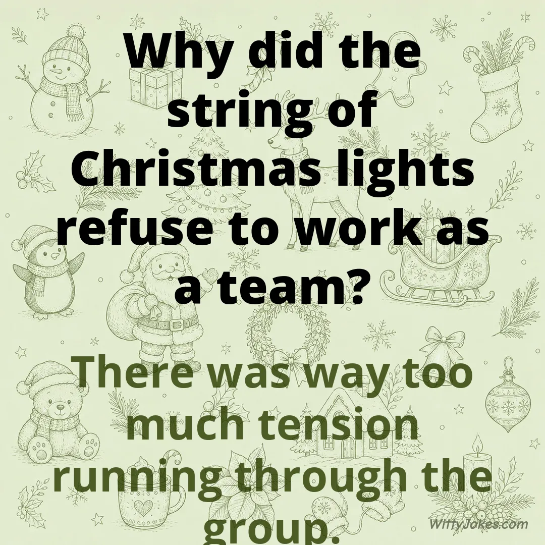 Why Did the Christmas Lights Refuse to Work as a Team? — Christmas Jokes joke