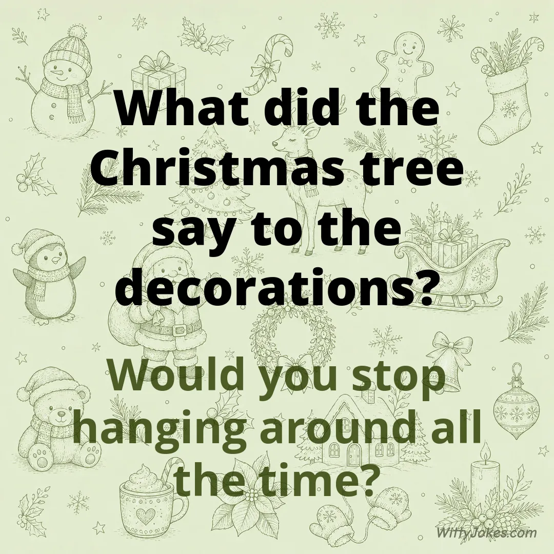 What Did the Christmas Tree Say to the Decorations? — Christmas Jokes joke