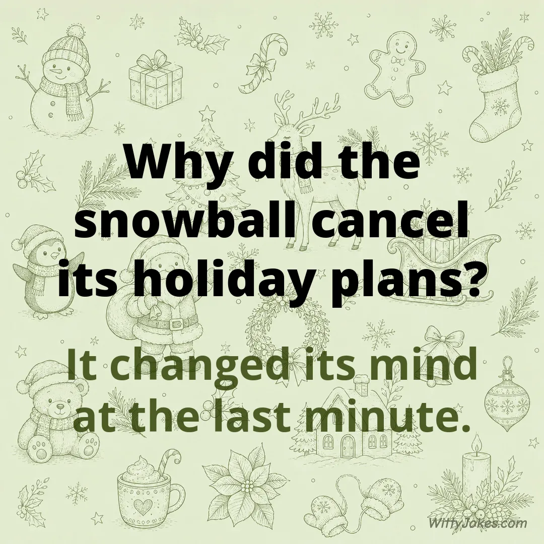 Why Did the Snowball Cancel Its Holiday Plans? — Christmas Jokes joke