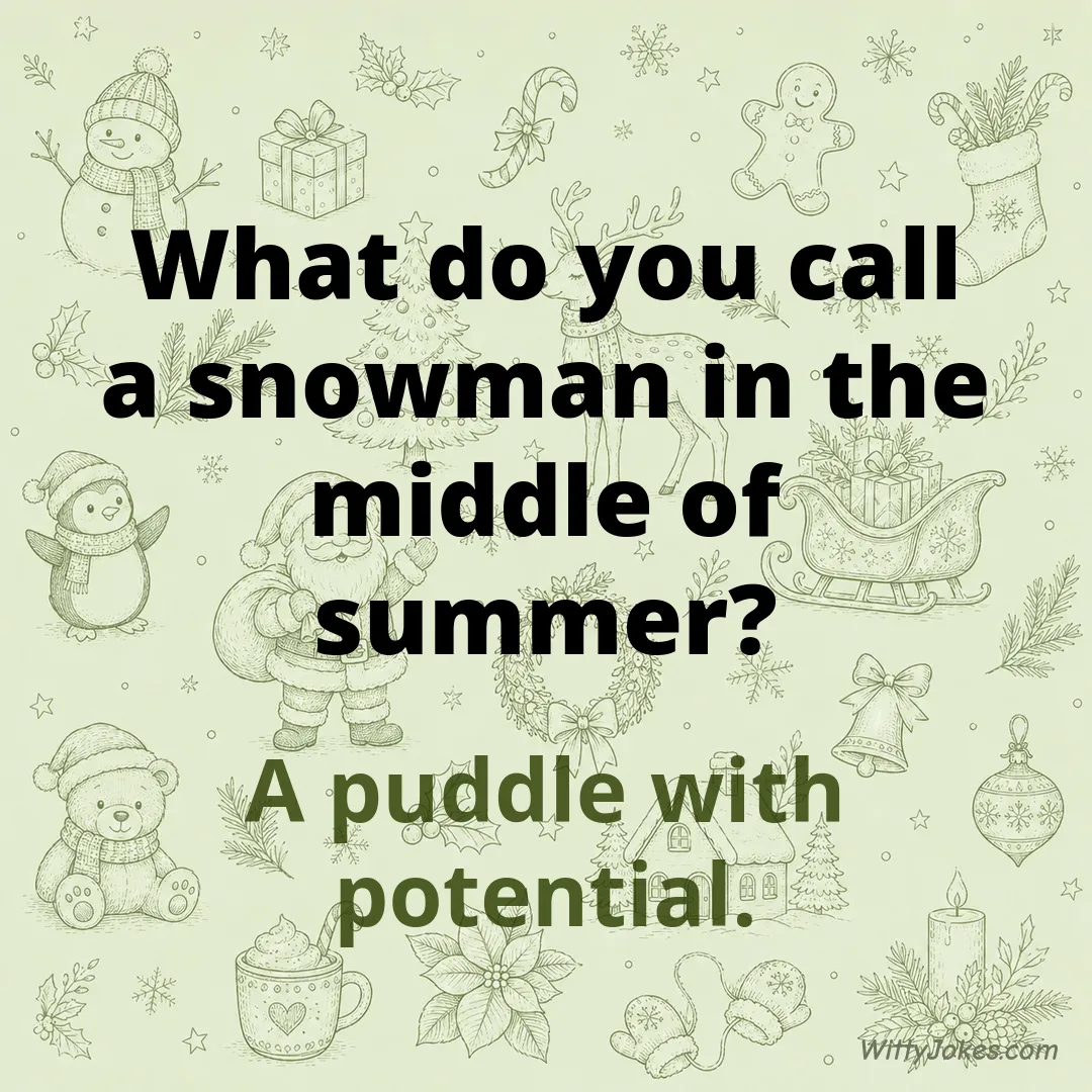 What Do You Call a Snowman in the Middle of Summer? — Christmas Jokes joke