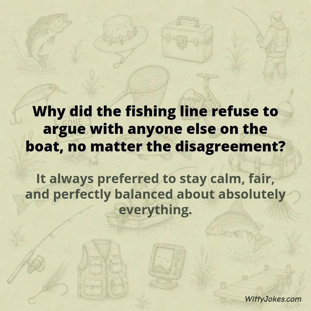 Why Did the Fishing Line Refuse to Argue With Anyone on the Boat? — Fishing Jokes joke