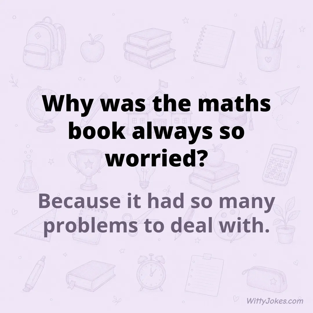 Why Was the Maths Book Always So Worried? — School Jokes joke